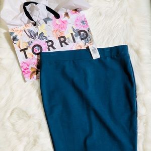 NWT TORRID Teal Pencil Skirt